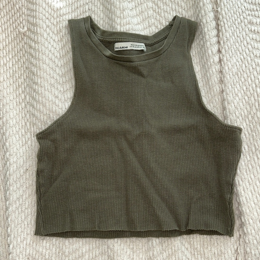 pull and bear green tank